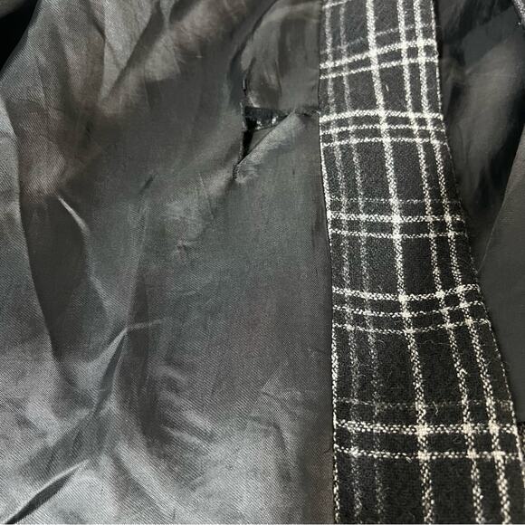 Zara Plaid Checked Double breasted Wool Long Coat Size XS - Picture 15 of 15